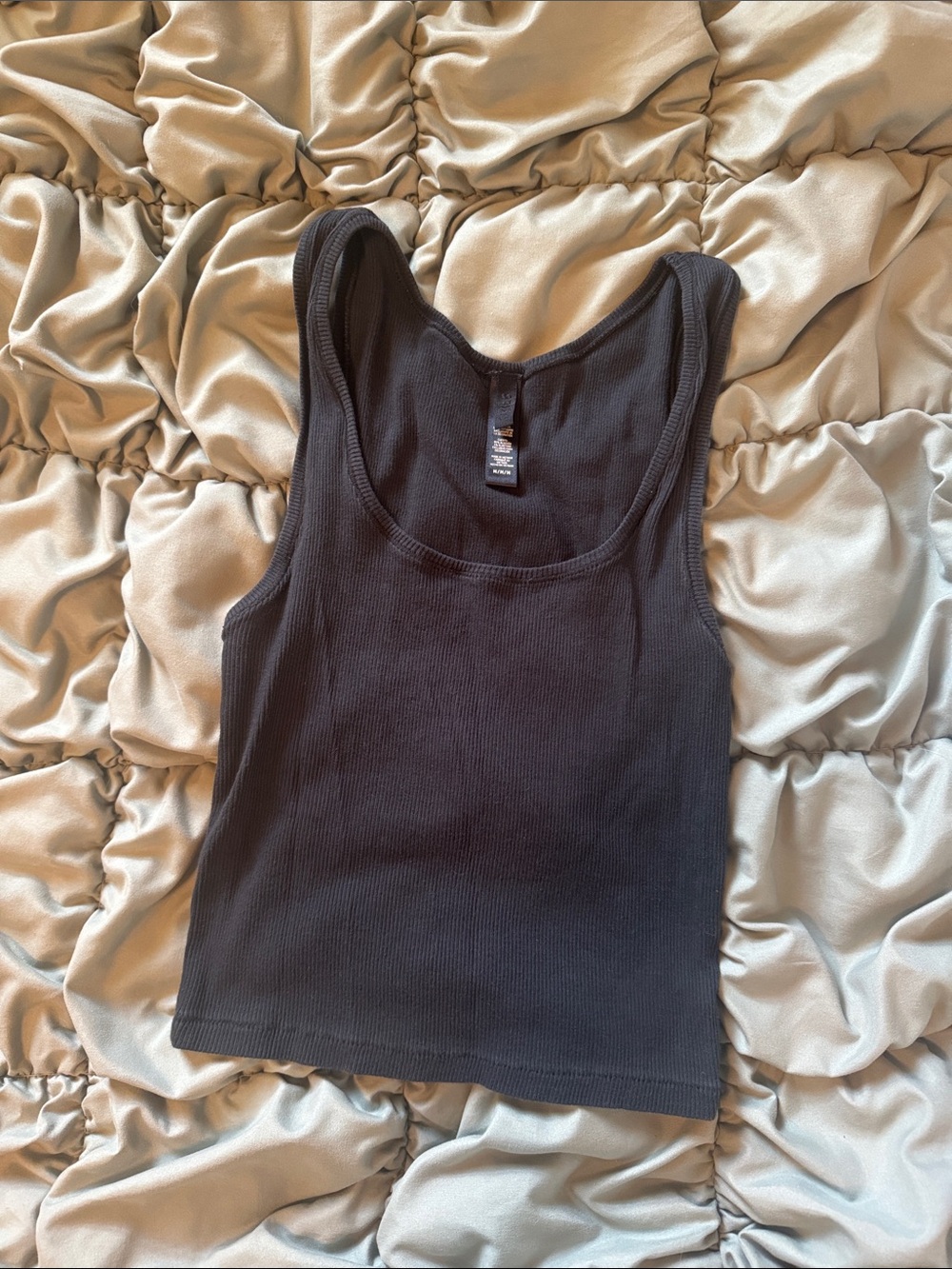 Women’s SKIMS Black Ribbed Tank Top - Classic Scoop Neck